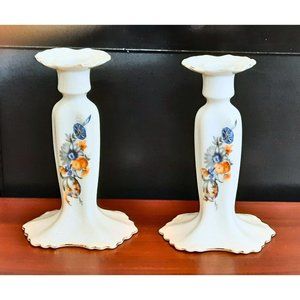 Antique Porcelain Czech Candlesticks , MZ Altrohlau, CMHR ~ VINTAGE, SHABBY